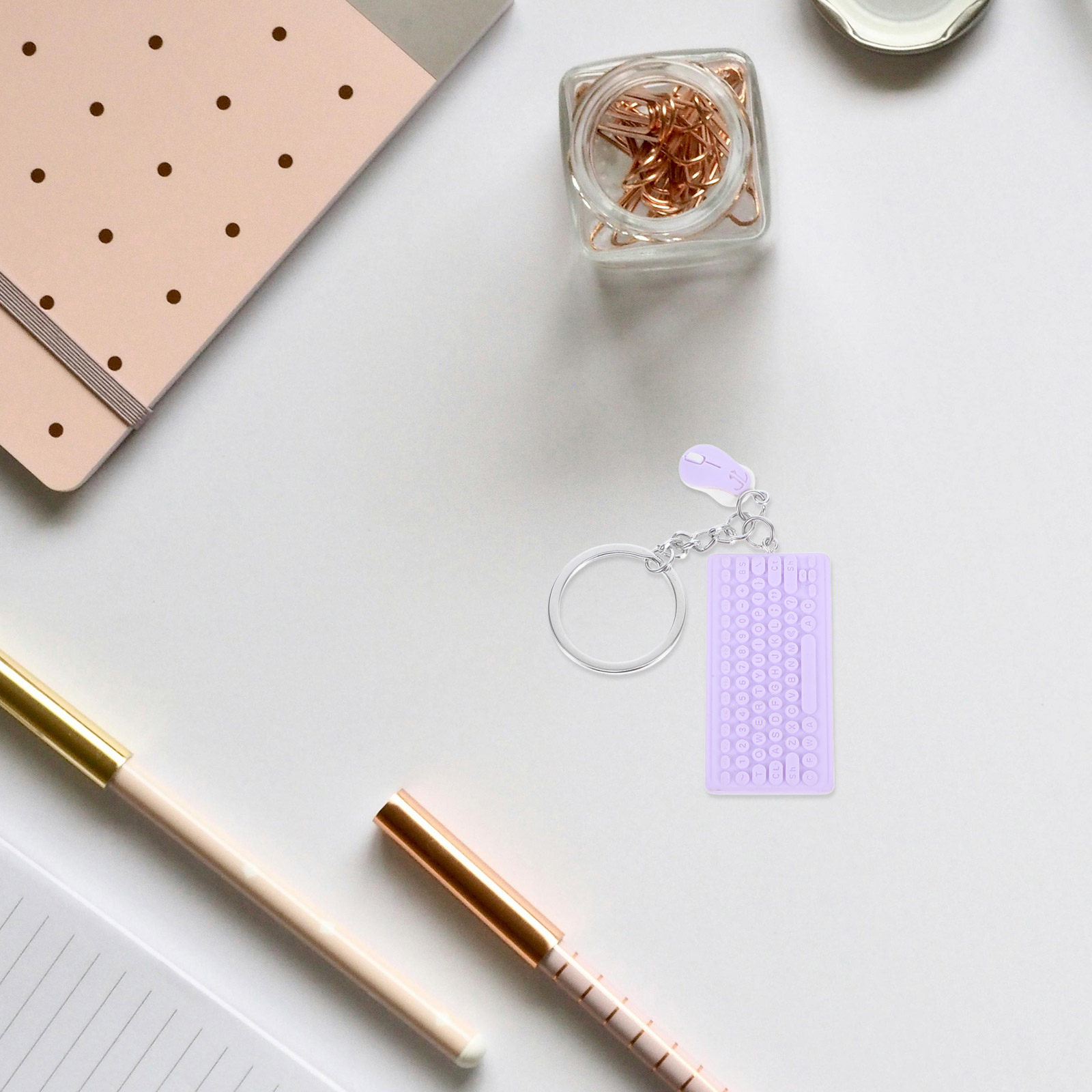 Tech Keychain Accessories - Мини-клавиатура и мышь-брелок: милый технологичный аксессуар