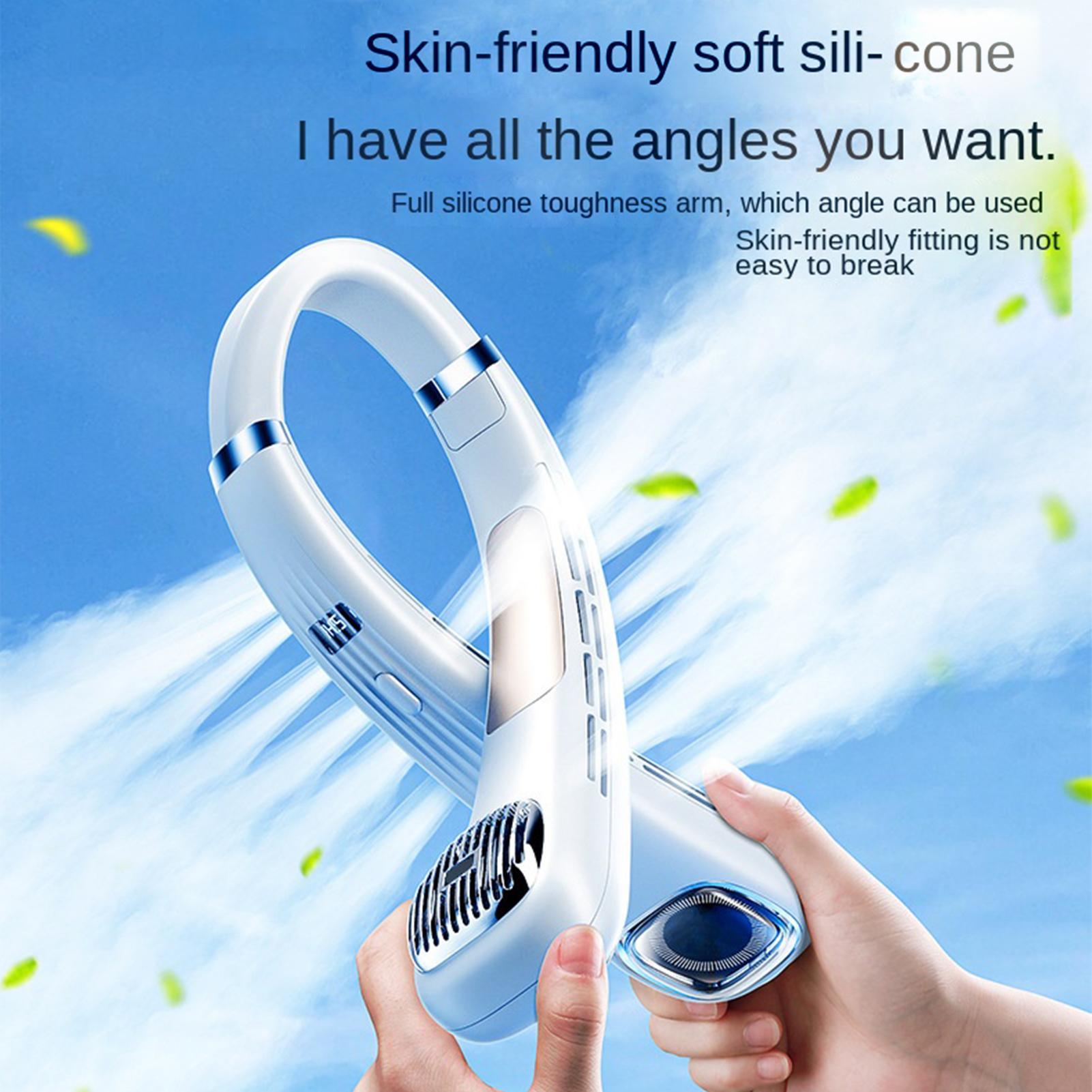 Usb Fan Silent - Портативный USB-вентилятор на шею, перезаряжаемый, безлопастной,