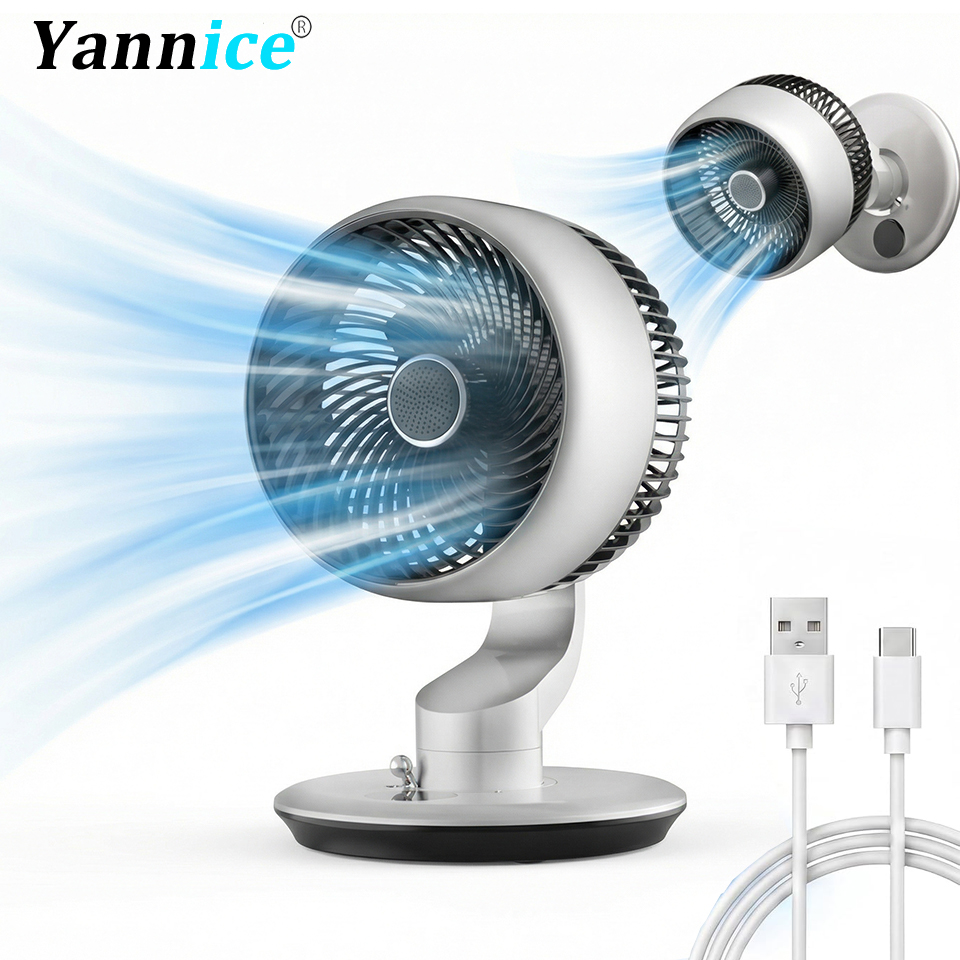 Usb Fan Silent - Настольный USB-вентилятор 7800 мАч, 5 скоростей,