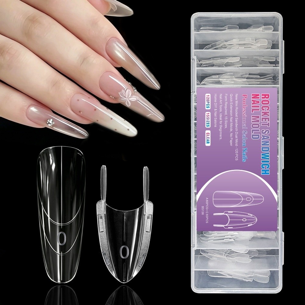 Nail Tech Accessories - 120 шт. прозрачных форм для ногтей