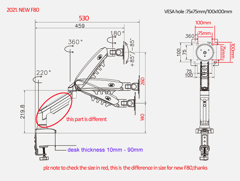 НОВЫЙ NB F80 17-30' Настольный – обзор и цена Monitor Arm Single